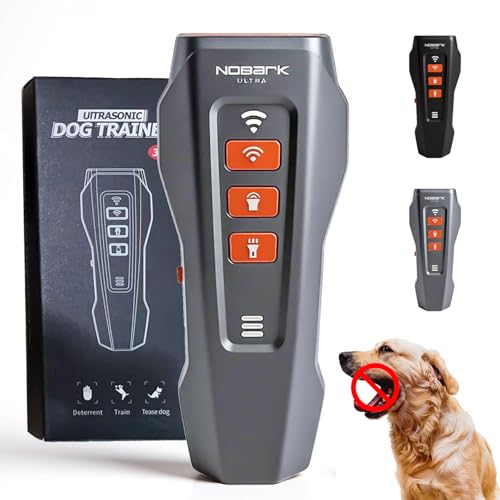 No Bark Ultra 2025 3X Ultrasonic Dog Trainer, 50FT Range, Gray