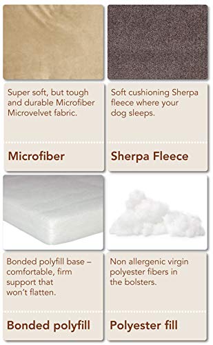 Floppy Ears Design Microfiber And Fleece Hide Out Bed, Large, Tan, 43” L X 31” W X 13” H, Large For Dogs Up To 50 Lbs. #TOP6