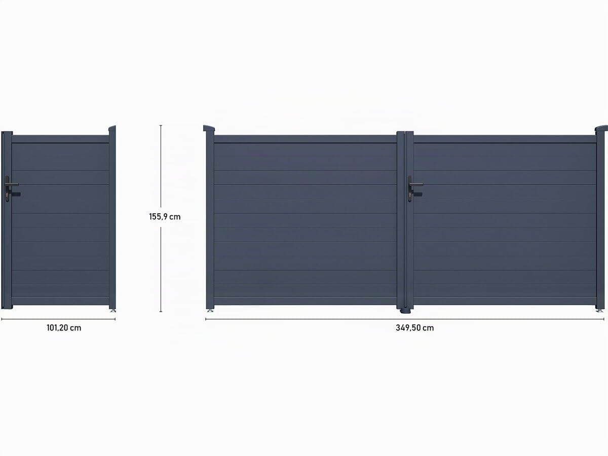 Pack portail + portillon "Marc" - Gris