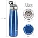 TOPOKO Straw Lid Water Bottle. Stainless Steel, Double Wall, Vacuum, Sweat Proof, Leak Proof. Keep Water Cold or Hot. BPA-Free (Blue)