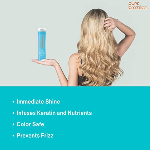 Pure Brazilian Anti-Frizz Daily Leave-In Serum - Strengthening Hair Treatment Formulated To Fortify And Protect Your Hair From Heat & Uva/Uvb (13.5 Ounce / 400 Milliliter) #TOP3