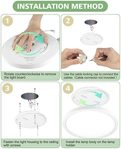 Trongle Bathroom Lights Ceiling 5000K, 24W 1950LM LED Ceiling Light Waterproof, Modern Flush Bathroom Light, Eye Protecting Bathroom Ceiling Light for Kitchen, Kids Bedroom, Stairwell Lighting