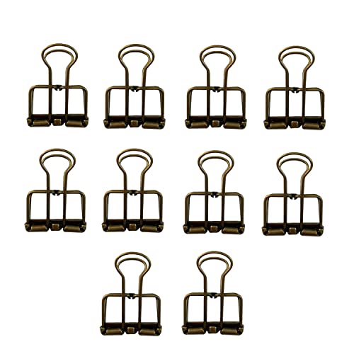 KppeX Clips metálicos de esqueleto, 10 unidades, bronce hueco, tamaño 5,6 x 1,5 cm, gris/plateado