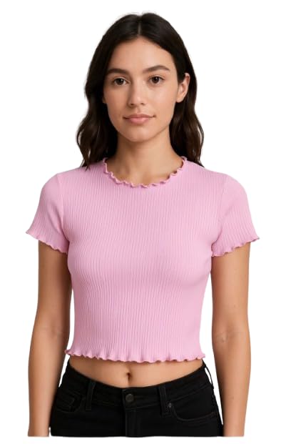LIBA CREATIONS Solid Round Neck Stuff Sleeves Polka Dot Crop Tops for Women - Review, Price and Buying Guide
