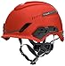 MSA 10194784 H1 V-Gard Helmet With Fas-Trac III Ratchet Suspension | Polyethylene Shell, Superior Impact Protection, Self Adjusting Crown Straps - Standard Size in Red