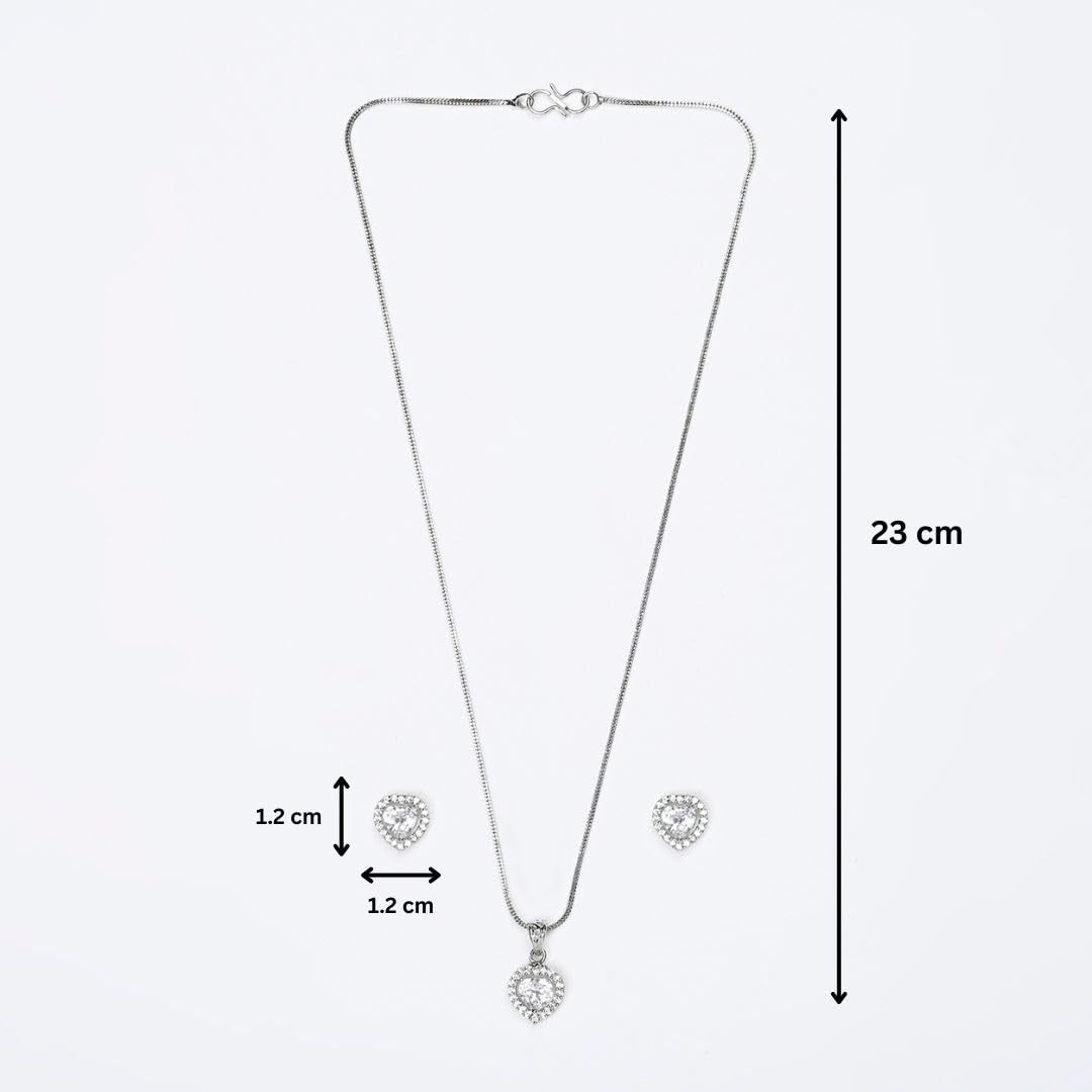 Princess Cut Pendant Set for Him & Her, Option in 10 Different Silver