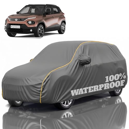 Image of Premium Polyester Car Cover Punch All-Weather Protection from Rain, Dust & Sun | UV Resistant Fabric | Full Body Secure Fit for Outdoor & Indoor Parking Grey