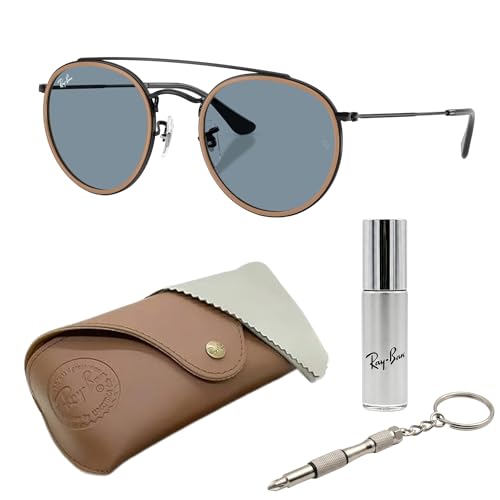 Image of Ray-Ban RB3647N ROUND DOUBLE BRIDGE Round Shaped Sunglasses for Men & Women with Official RAYBAN Eyewear Kit