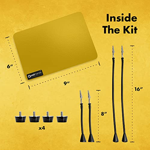Image of QuadHands Workbench | Helping Hands Soldering Stations | Soldering Iron Helping Hand Tool with 4 Magnetic Arms | Designed for Soldering Tools | Steel Base for Welding Table Top with Locking Grips