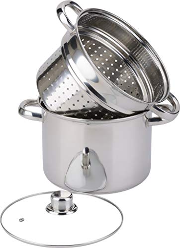 Baumalu 344108 Cuiseur à Pâtes INOX, Acier Inoxydable 29,5 x 21,5 x 24,5 cm