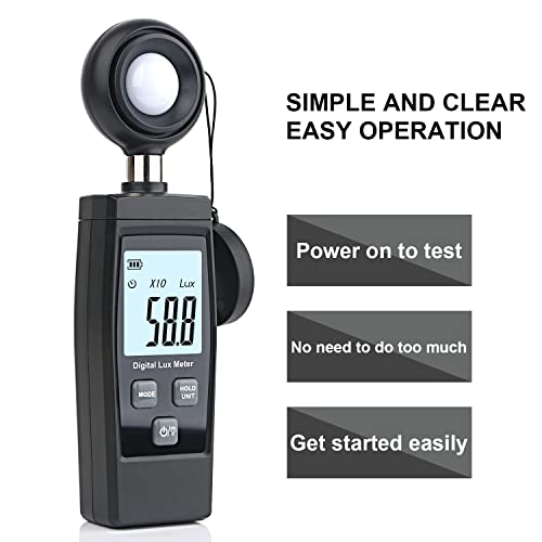 image for Light Meter, XRCLIF Handheld Lux Meter for Ambient Light Intensity Mon