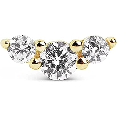 SINGULARU - Boucle d'oreille à l'unité Freesia Spark or - Boucle d'oreille en argent Sterling 925 avec finition plaqué or 18 K - fermoir poussette - Boucle d'oreille à l'unité - Bijoux pour Femme Cover