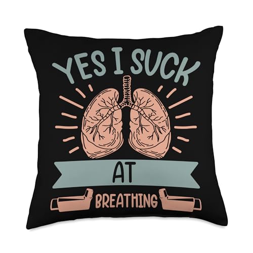 Funny Asthma Inhaler Allergy Sufferer Pun Throw Pillow