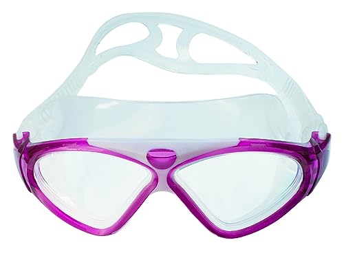 Ioggtser Occhiali da nuoto, Big Frame Occhiali da nuoto per adulti, uomini, donne, senza perdite, occhiali da piscina antiappannamento con protezione UV 180° di visione chiara (Purple)