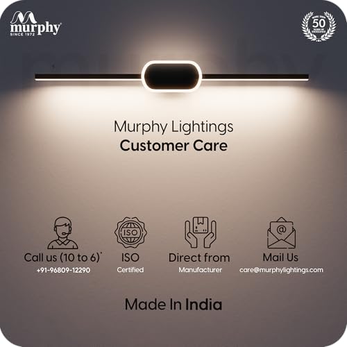 Image of Murphy Aluminium 16+2W Black Finish Led Picture Photo Frame Light /Bathroom Dressing Table Light With 3 Color Changing Light (White,Warm White And Natural White), Pack Of 4