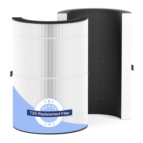 Image of 2 Pack T20i Replacement Filter Compatible with Blueair Comfort-Pure 3-in-1 Air Purifier Large, True HEPA High-Efficiency Activated Carbon Filter for Home Large Room