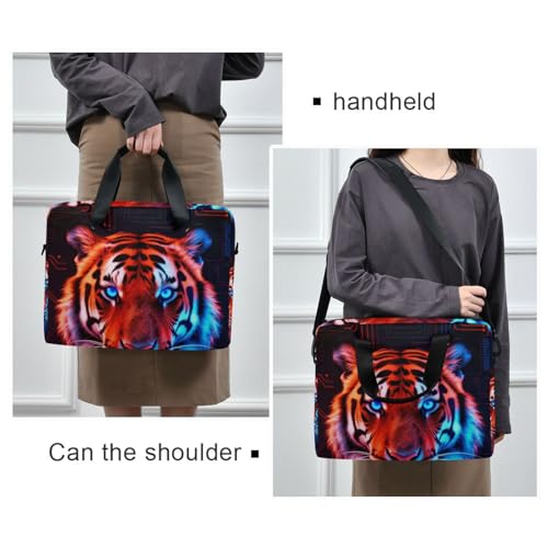 Bolso para laptop 15.6 pulg con asa y correa roja y azul miniatura 2