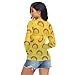 Food Taco Yellow See Through Tops for Women Mesh Sheer Tops Long Sleeve Women Blouse Zipper Handle Swimming Pool Beach Camping Size S