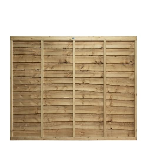 Premier Lap Wooden Fence Panel 6ft x 5ft Overlapping Waney Larch Fencing Topper Extension | Pressure Treated Timber Ideal for Garden Privacy (Wide: 182cm x High: 150cm)