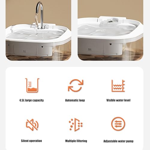 Dispensador de agua para gatos con filtro y fuente de acero inoxidable miniatura 6
