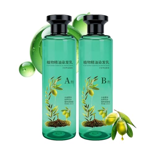 Tinte para el cabello con Botanical – 260 ml Root To Tip Coverage, color de base planta, retención de sombra vibrante, extracto de plantas naturales, crema de tinte para cabello para