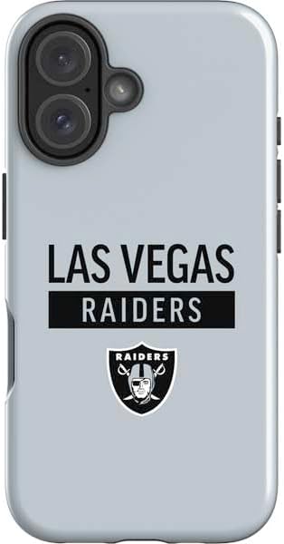 Skinit Impact Phone Case Compatible with iPhone 16 - Officially Licensed NFL Las Vegas Raiders Silver Performance Series Design