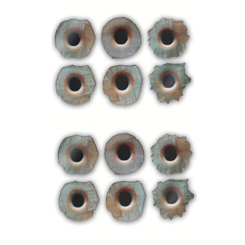 Lot de 12 autocollants de trou sphérique rouillé, 4x4cm, autocollants de voiture imperméables pour pare-chocs, carrosserie, porte, fenêtre - Créez un...