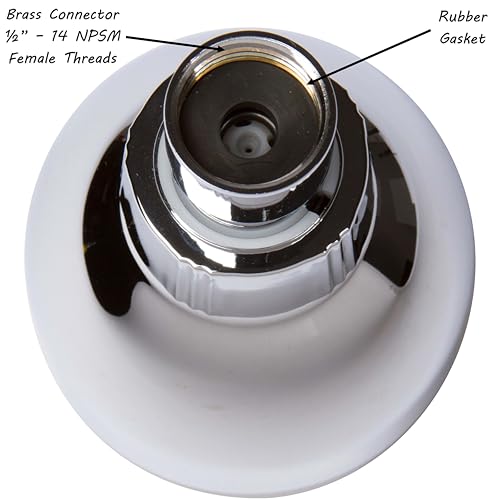 Aqua Elegante 3 Inch High Pressure Shower Head - Best Pressure Boosting, Wall Mount, Bathroom Showerhead For Low Flow Showers, 2.5 GPM - Chrome