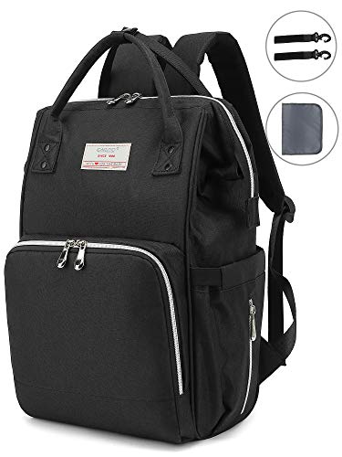 Wickelrucksack groß, Baby Wickeltasche multifunktional, Windeltasche mit Karabinerhaken für Kinderwagen, Babytasche Schulrucksack Picknick Rucksack