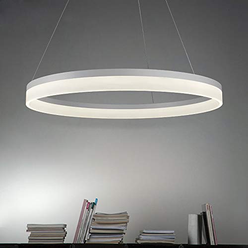 Lampe suspendue LED moderne 80cm lustre noir et blanc LWX