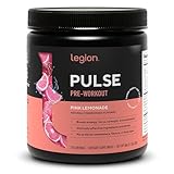 LEGION Pulse Pre Workout - All Natural Nitric Oxide Preworkout Drink to Boost Energy, Creatine Free, Naturally Sweetened, Beta Alanine, Citrulline, Alpha GPC (Pink Lemonade)