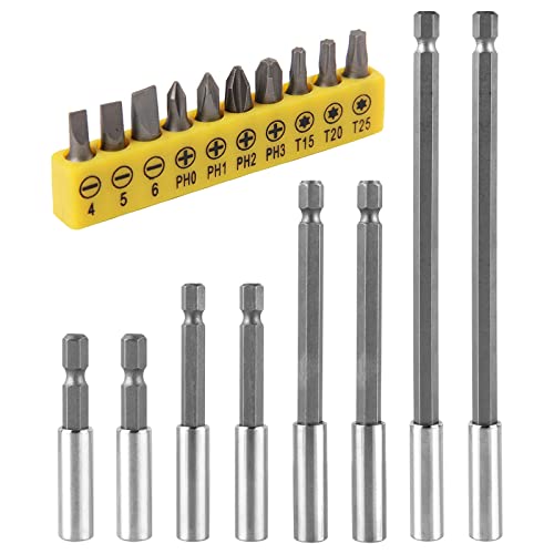 Soporte para puntas atornillador atornillador hexagonal, extensión de puntas: soporte para brocas YOYIAG portabrocas portabrocas, destornillador largo pomo con vástago hexagonal herramienta Cover