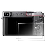 Displayschutzfolie kompatibel mit Panasonic DMC-LX100 LX100 II LUMIX ZS99 TZ90 ZS70 FZ85 TZ85 TX1 ZS110 ZS100 TZ100 Leica D-LUX Typ 109 D-LUX 7, kristallklar, Härtegrad 9H, 2 Stück