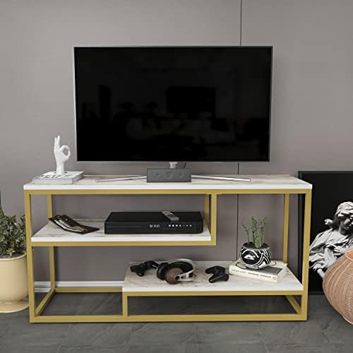 Decorotika Lusi Modern TV Unit including Wall Shelves for Living Room, Bedroom, Entertainment Unit TV Stand - For TVs up to 71 inch - Walnut and Black
