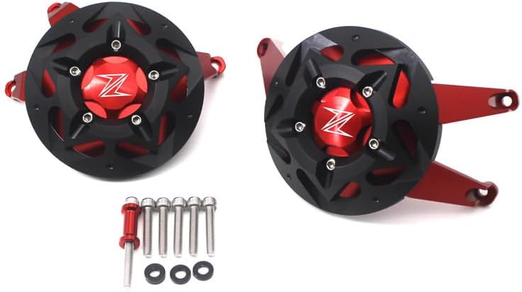 KAnduo M Suitable for Kawasaki Z1000 Z1000SX 10-17 Z900 Anti-Fall Engine Anti-Fall Block Protection Block Side Cover Y (Color  Red)