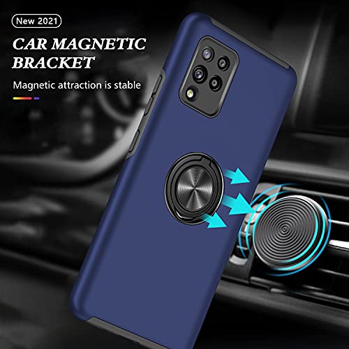 Image of Galaxy A42 5G Case for Samsung A42 Case Military Grade Shockproof Built-in Ring Holder Kickstand Car Mount Armor Heavy Duty Protective Case for Galaxy A42 Phone Case (Blue)