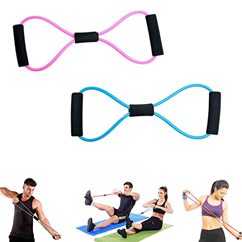 Catelves 2 Stück 8 Wort Theraband Set, Terra Band, Fitnessbänder mit...