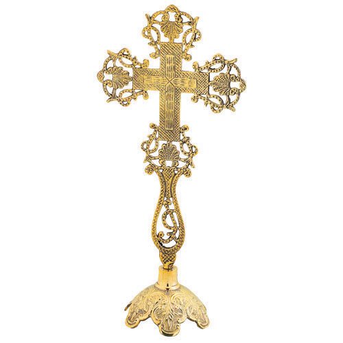 Amazon.com: Gold Plated Altar Table Standing Brass Cross