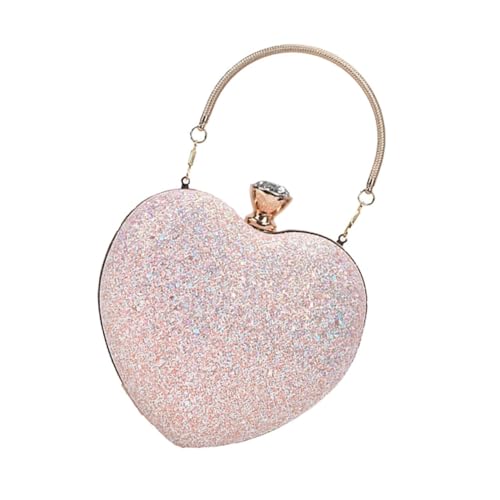 Pochette Cœur rose pour dîner chic et sac de banquet tendance