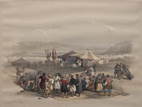 Tableau Campement des pèlerins de Jéricho David Roberts poster art mural déco chambre 60x90