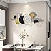 ERMOFAV Metal Wall Art, Black and White Decor for Living Room, Abstract Modern Creative Geometric Round Art Decor 56