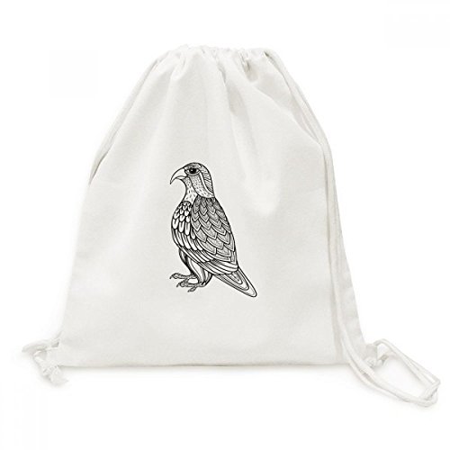 Vol de ligne longue sac à dos cordon toile oiseau peinture pour voyage