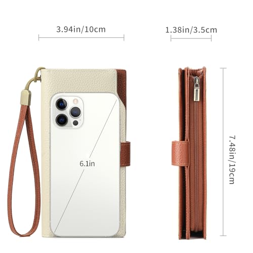 GAEKEAO Womens Wallets Large Capacity Leather Card Holder RFID Blocking Wristlet Clutch Long Travel Ladies Purse3