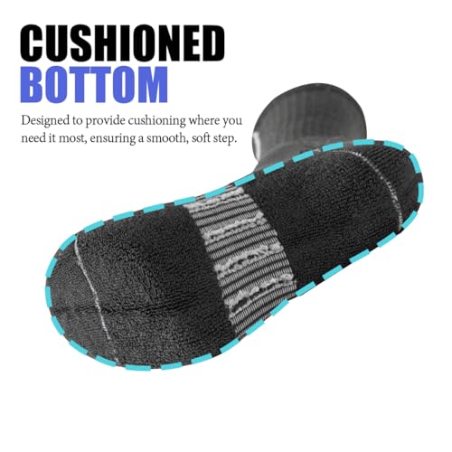 JOYNÉE 12 Pairs Mens Athletic Crew Socks Cushioned for Men Sports Running-Arch Support,Black,Sock Size:10-133