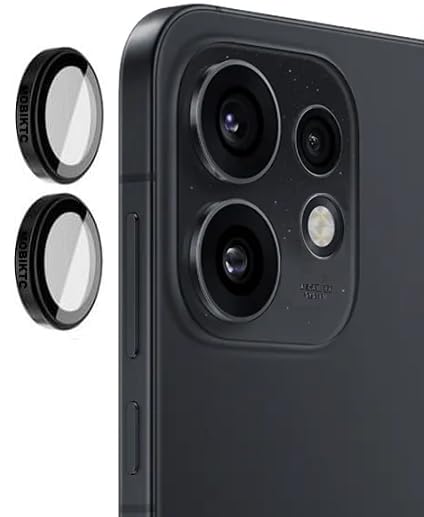 Image of Primiume HD+ Upgraded Camera Lens Frame Glass for Oppo Reno 16C 5G Camera Lens Protector and Aluminum Alloy Rings - ZBlack /2Pack