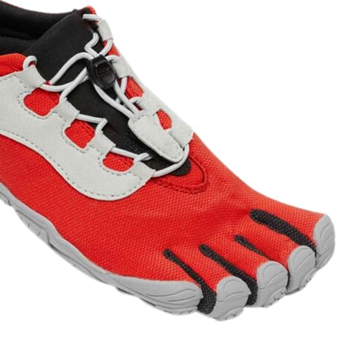 Vibram Tênis masculino FiveFingers V-Run, vermelho/preto/cinza, 41 EU / 8,5-9 EUA, Vermelho, preto,