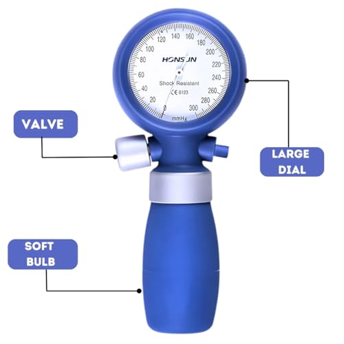 Image of Dr. Care Shock Proof Aneroid blood Pressure Monitor with arm cuff for Doctors, Students and Nurses Large