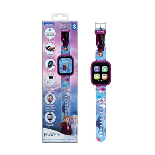 Lexibook, Disney La Reina de Las Nieves, Reloj Bluetooth con Pantalla a Color Frozen con cámara y Tarjeta de Memoria de 8 GB, Azul, DMW071FZ