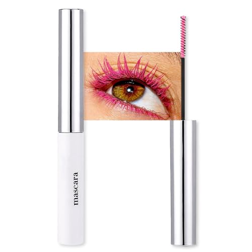 Image of Colored Mascara for Eyelashes, Voluminous Colorful Mascara, Pink Purple Blue Green Red White Black Brown Lash Pack - Lengthening, Defining, Curling, Multiplying Formula (05#-Pink)