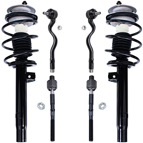 Image of Detroit Axle - Front 6pc Struts Tie Rods for BMW 320i 323i 325i 325Ci 328i 328Ci 330i 330Ci, Tie Rods Struts w /Coil Spring Replacement Suspension Kit